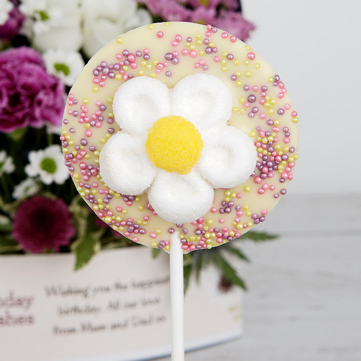 White chocolate daisy lolly White chocolate daisy lolly
